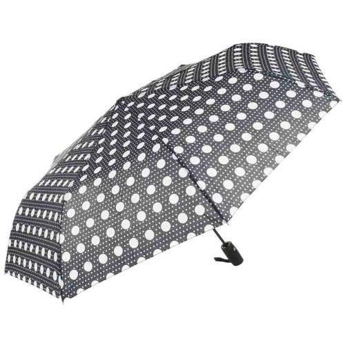 KA631 Parasol czarny w kółka damski półautomat 1.jpg