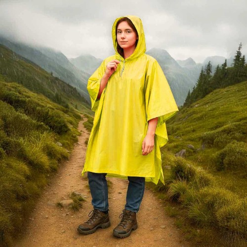 KA725 Płaszcz przeciwdeszczowy żółty poncho peleryna damski, męski 2.jpg