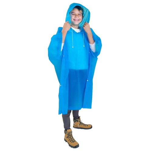 KA728 Płaszcz przeciwdeszczowy dziecięcy  120-160 cm poncho niebieski 2.jpg