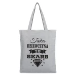 Torba na zakupy shopper szara – dziewczyna to skarb 
