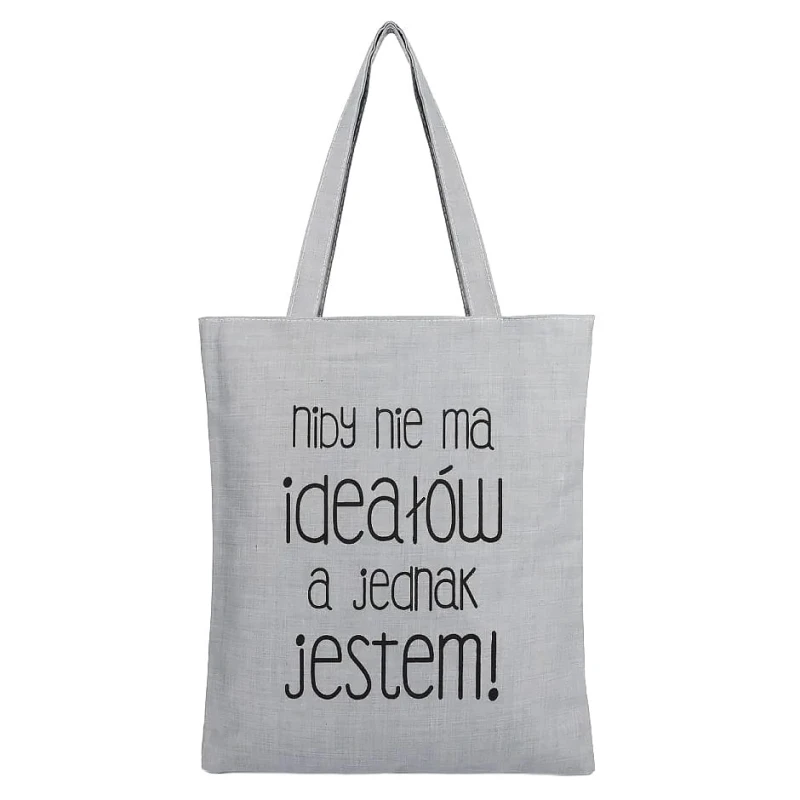 KA734 Torba na zakupy shopper szara – nie ma ideałów 1.jpg