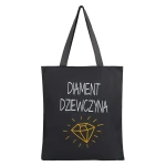 Torba na zakupy shopper czarna– diament dziewczyna