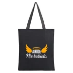 Torba na zakupy shopper czarna– anioł nie kobieta