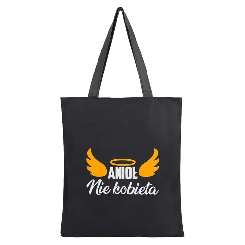 KA735 Torba na zakupy shopper czarna – anioł nie kobieta 1.jpg