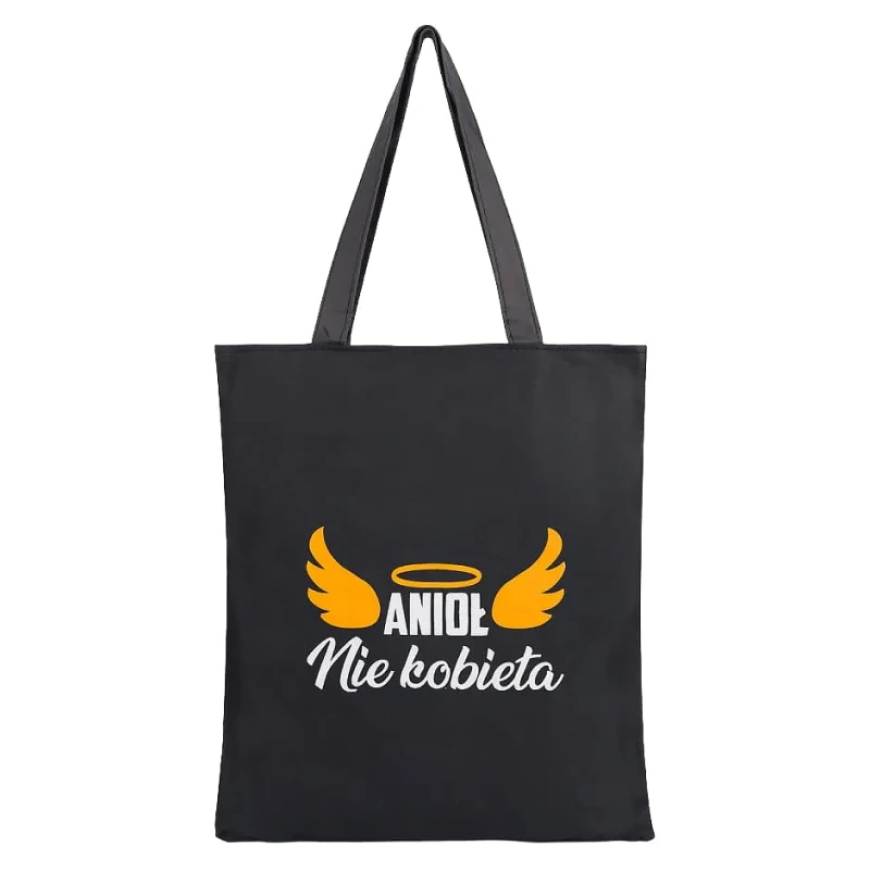 KA735 Torba na zakupy shopper czarna – anioł nie kobieta 1.jpg