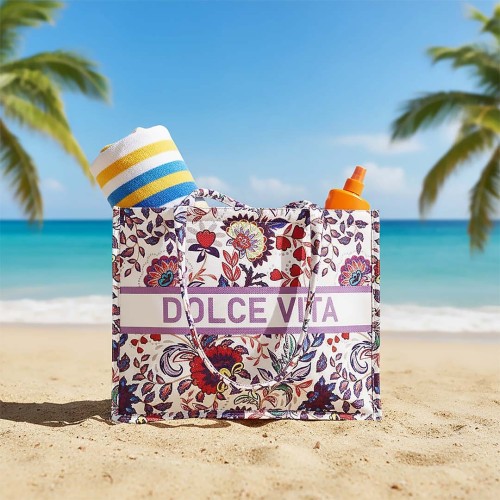 KA739 Torba plażowa, zakupowa duża DOLCE VITA fioletowa 2.jpg