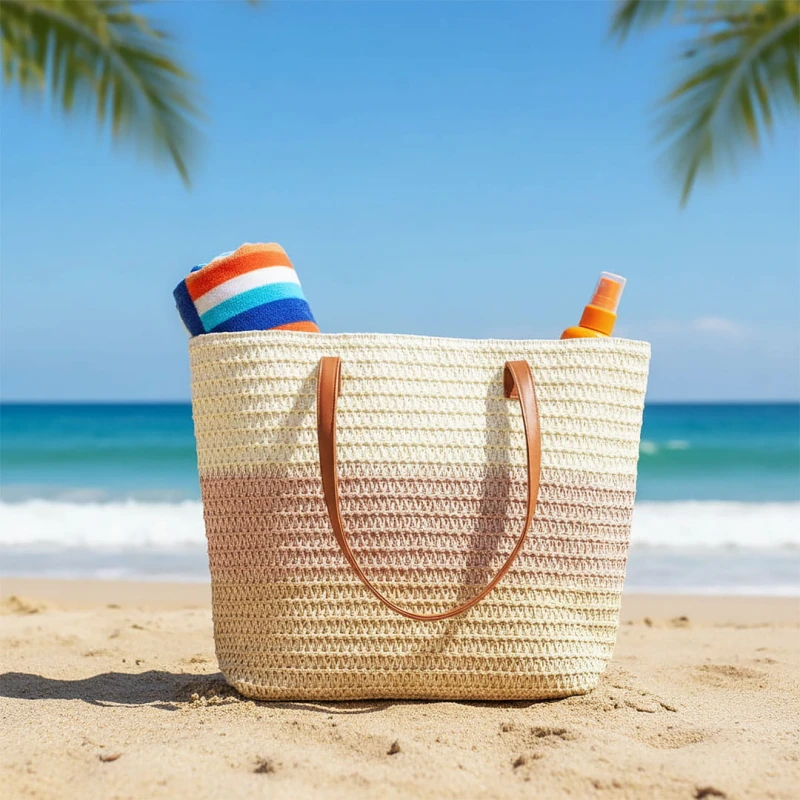 KA744 Torba plażowa, zakupowa duża pleciona BOHO 2.jpg