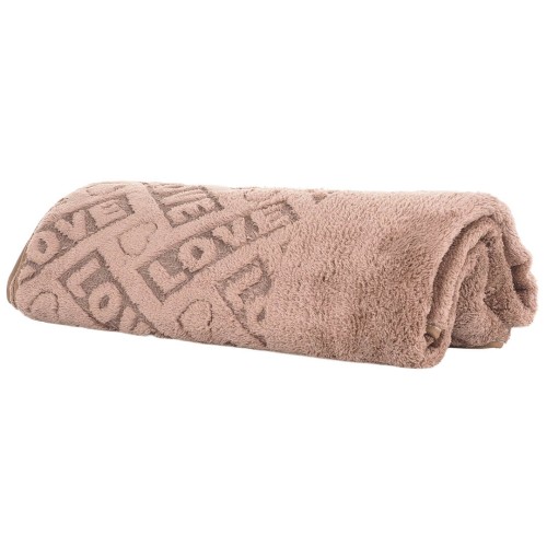 KA692 Ręcznik z mikrofibry brązowy 140×70cm z napisem LOVE 2.jpg
